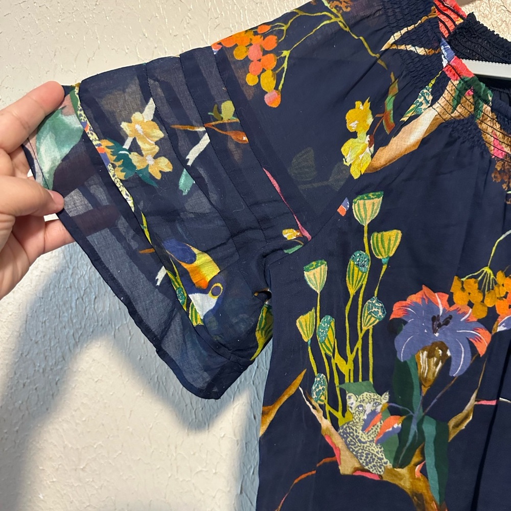 Tanya Taylor Floral Top Size Small Animal Jungle‎ Print Rainforest - Picture 3 of 6